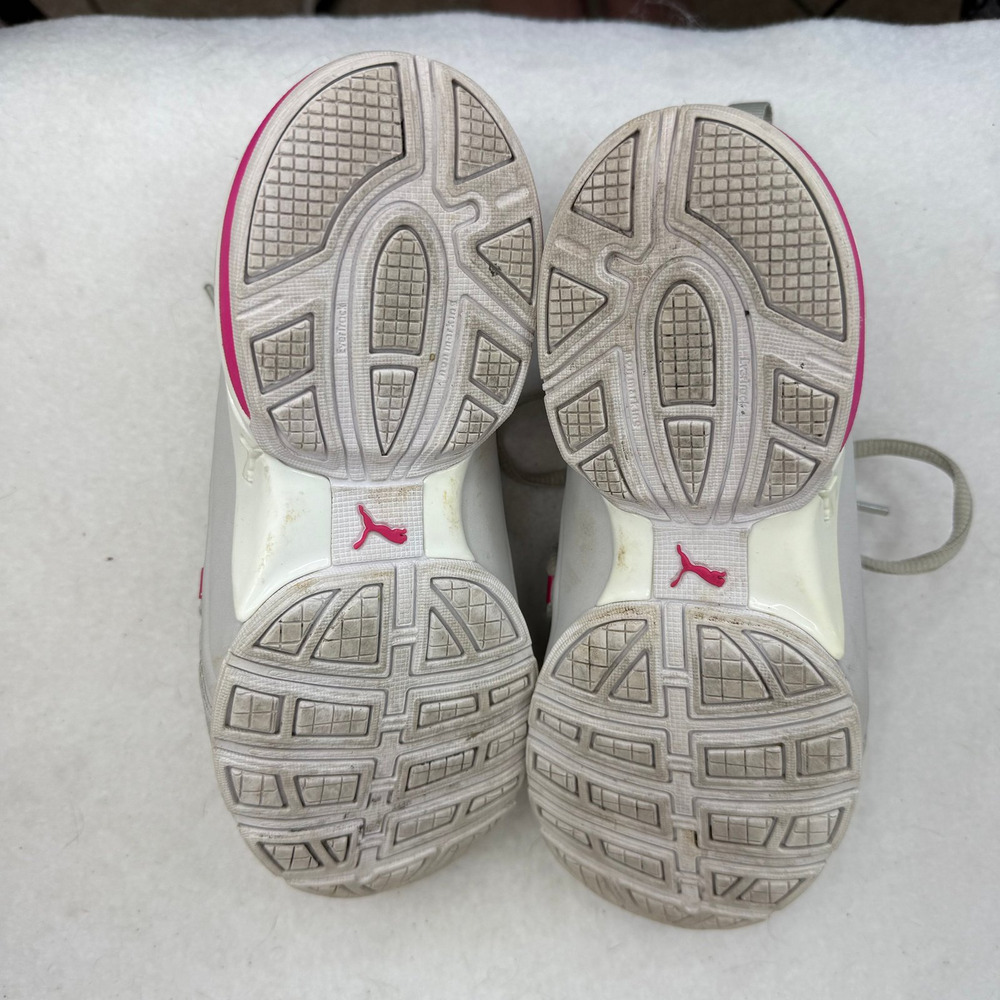PUMA Kids Gently Worn Pink‎ Gray Athletic Shoes Sz 3C - Picture 5 of 6